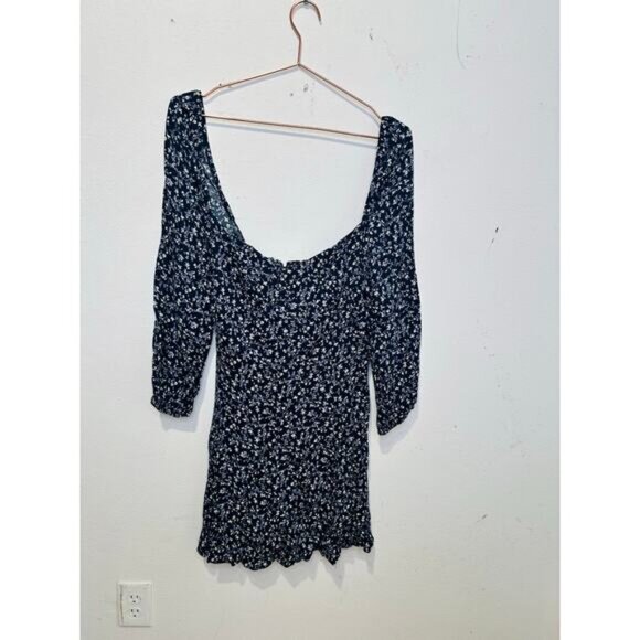 REFORMATION Women's Blue Floral Sweetheart Neckline Mochi Mini Dress Size 12 - Picture 6 of 15